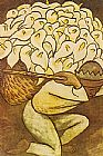 Diego Rivera Canvas Paintings - El Vendedora De Alcatraces